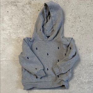 Ralph Lauren Polo Gray Hoodie with Embroidered Logo 4T